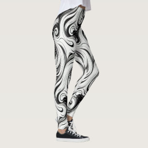 Abstrakte Wirbel flüstern Flüssige Haare Leggings