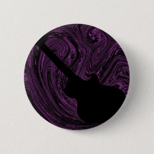 Abstrakte Wirbel Gitarre Button, Lila Button