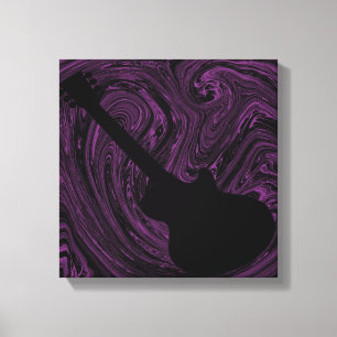 Abstrakte Wirbel Gitarre Canvas Print, Lila Leinwanddruck