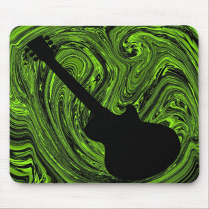 Abstrakte Wirbel Gitarre Mousepad, grün Mousepad