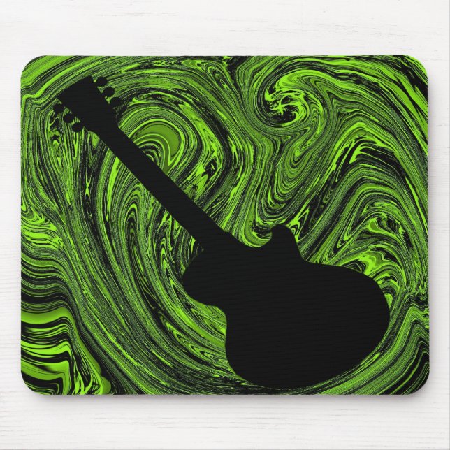 Abstrakte Wirbel Gitarre Mousepad, grün Mousepad (Vorne)