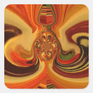 Abstrakte Wirbel im Teardrop Center Kunstdruckerei Quadratischer Aufkleber