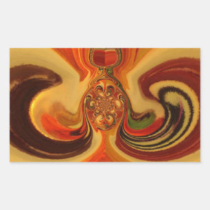 Abstrakte Wirbel im Teardrop Center Kunstdruckerei Rechteckiger Aufkleber