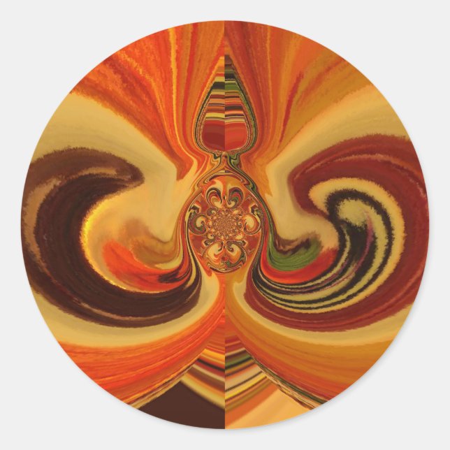 Abstrakte Wirbel im Teardrop Center Kunstdruckerei Runder Aufkleber (Vorderseite)