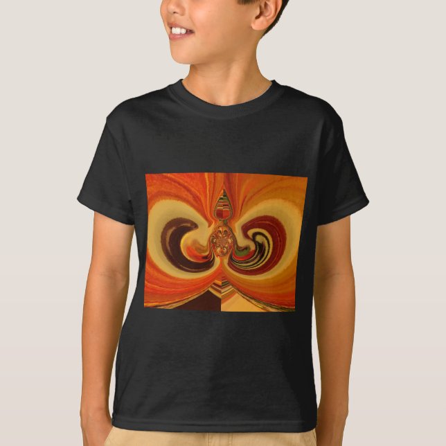 Abstrakte Wirbel im Teardrop Center Kunstdruckerei T-Shirt (Vorderseite)