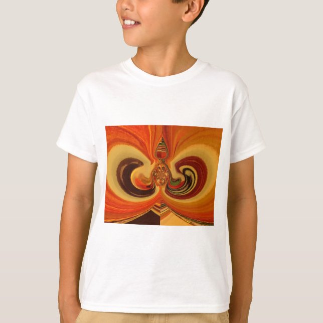 Abstrakte Wirbel im Teardrop Center Kunstdruckerei T-Shirt (Vorderseite)