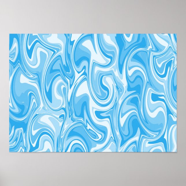 Abstrakte Wirbelkunst - Blau Poster (Vorne)