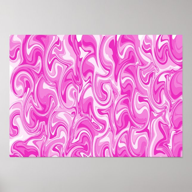 Abstrakte Wirbelkunst - Magenta Poster (Vorne)