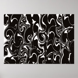 Abstrakte Wirbelkunst - Schwarz und Weiß Poster