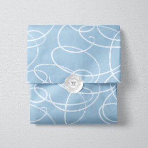 Abstrakte wirbelnde Rebe Elegante blaue Linienku Seidenpapier