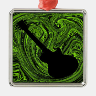 Abstrakte Wirbels-Gitarren-Verzierung, hellgrün Ornament Aus Metall