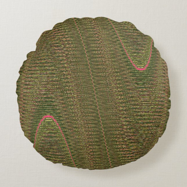 Abstrakte Wölbdecke, ein grünes, rundes Kissen (Vorderseite)