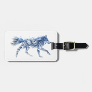 Abstrakte Wolfskunst: Geometrische Tierdarstellung Gepäckanhänger