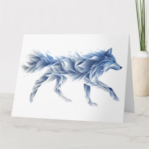 Abstrakte Wolfskunst: Geometrische Tierdarstellung Karte