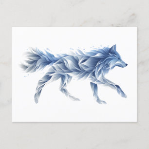 Abstrakte Wolfskunst: Geometrische Tierdarstellung Postkarte