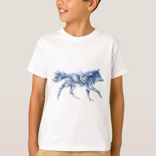 Abstrakte Wolfskunst: Geometrische Tierdarstellung T-Shirt