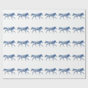 Abstrakte Wolfskunst: Geometrische Tierillustratio Geschenkpapier