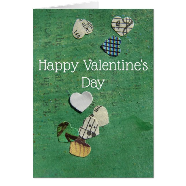 Abstrakte Worte und Herz-Collage, Valentinstag (Vorne)