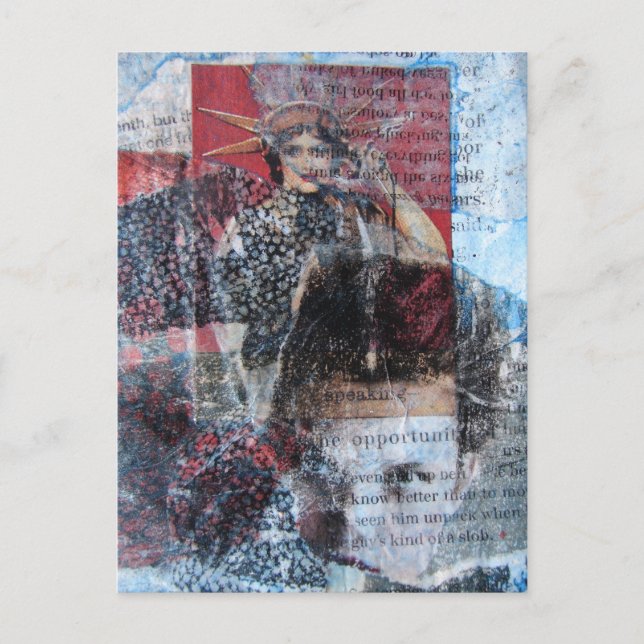 Abstrakte Wörter und Frauen Postkarte (Vorderseite)