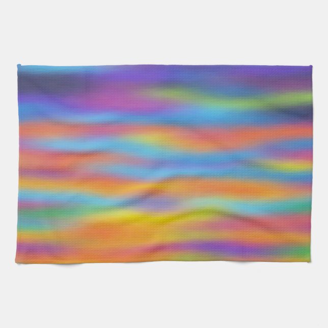 Abstrakte Wüste Sunset Sky Artwork Küchentuch (Horizontal)
