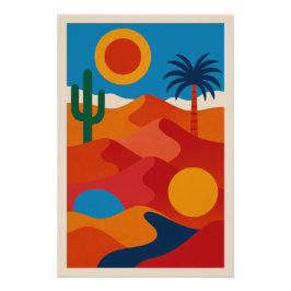 Abstrakte Wüstenlandschaft Poster