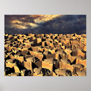 Abstrakte Wüstenlandschaft Poster