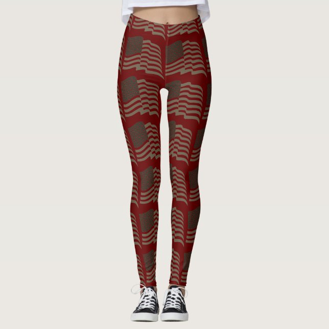 Abstrakte Yoga Lady Leggings (Vorderseite)