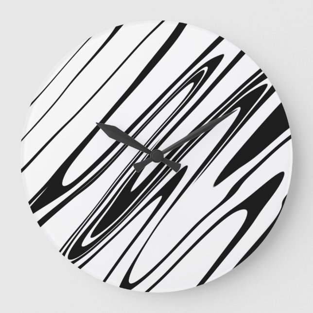 Abstrakte Zebra-Print Große Wanduhr (Vorderseite)