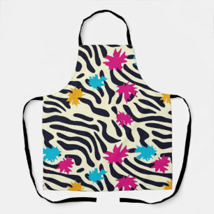 Abstrakte Zebra-Streifen mit Leaf Paint Splash Schürze