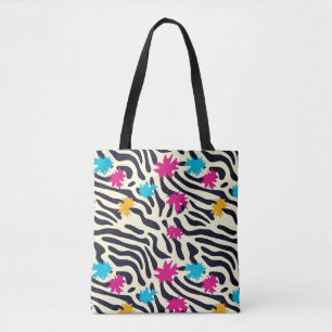 Abstrakte Zebra-Streifen mit Leaf Paint Splash Tasche