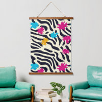 Abstrakte Zebra-Streifen mit Leaf Paint Splash