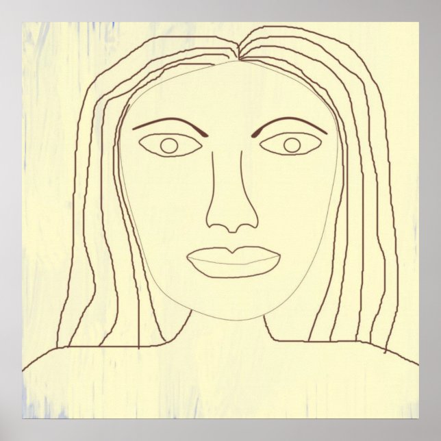 abstrakte zeichnend Mädchen Poster (Vorne)