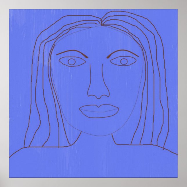 abstrakte zeichnend Mädchen Poster (Vorne)