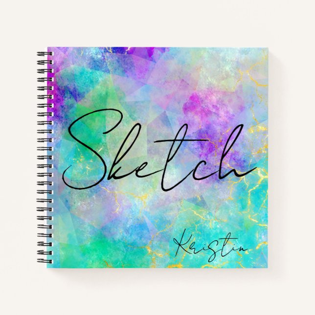 Abstrakte Zeichnung Ihres Namens Sketchbook-Notebo Notizbuch (Vorderseite)