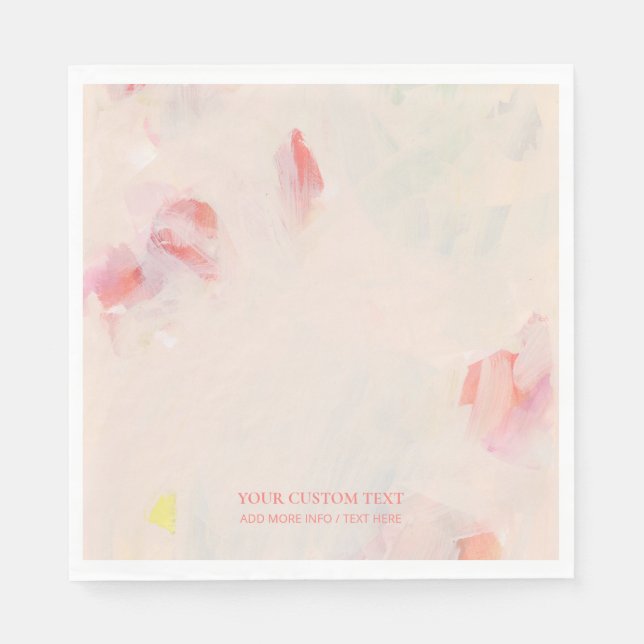 Abstrakte Zeichnung von Rosa und Korallen Serviette (Vorderseite)