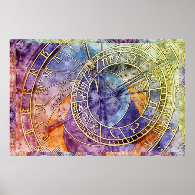 Abstrakte Zeitastrologie Poster (Vorne)