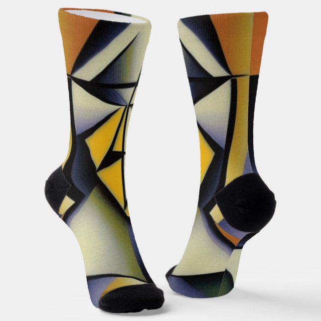 Abstrakte Zen-Kubissocken Socken (Gewinkelt)