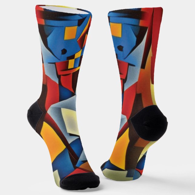 Abstrakte Zen-Kubissocken Socken (Gewinkelt)