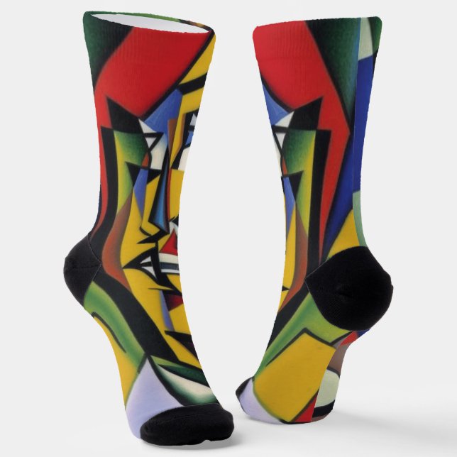 Abstrakte Zen-Kubissocken Socken (Gewinkelt)