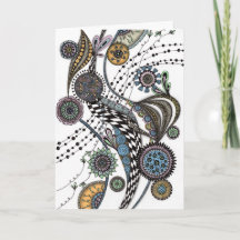 Abstrakte Zentangle-Blumenkunst-Leerkarte
