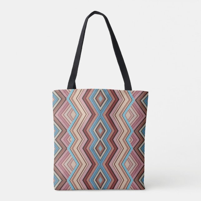 Abstrakte Zig-Zag-Zag-Streifen Tasche (Rückseite)