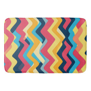 Abstrakte Zigzag Wavy Farben Badematte