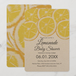 Abstrakte Zitronen-Zitrus-Limonade-Baby-Party-Einl Einladung