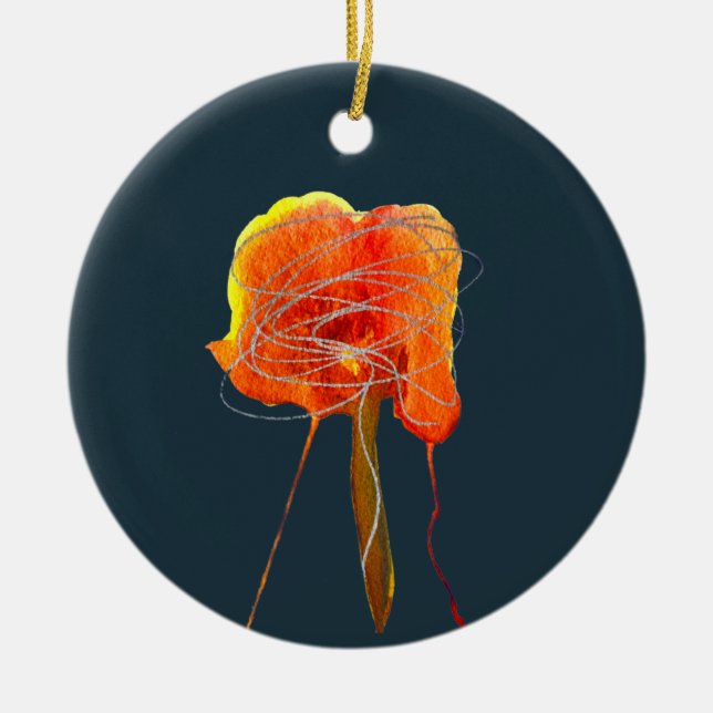 Abstrakte zitterne Blume Moderne Kunst Keramik Ornament (Vorne)