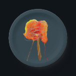 Abstrakte zitterne Blume Moderne Kunst Pappteller<br><div class="desc">Abstraktes Kunstdesign mit einer Blume für Blumendesign. Einfach und modern. Farbenfrohe einzigartige Kunst modernen Stil rot und marineblau Thema.</div>