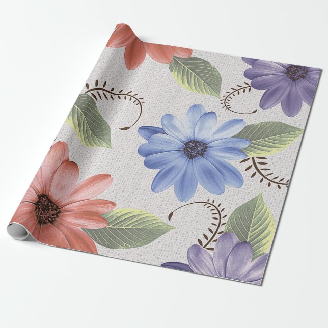 abstrakte Zuhause dekorative Blume Ölfarbe Wand bi Geschenkpapier (Ungerollt)