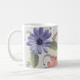 abstrakte Zuhause dekorative Blume Ölfarbe Wand bi Kaffeetasse
