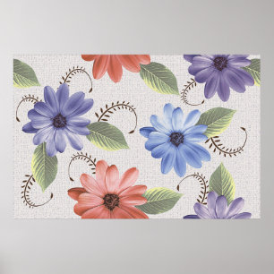 abstrakte Zuhause dekorative Blume Ölfarbe Wand bi Poster