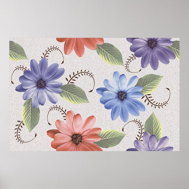 abstrakte Zuhause dekorative Blume Ölfarbe Wand bi Poster (Vorne)