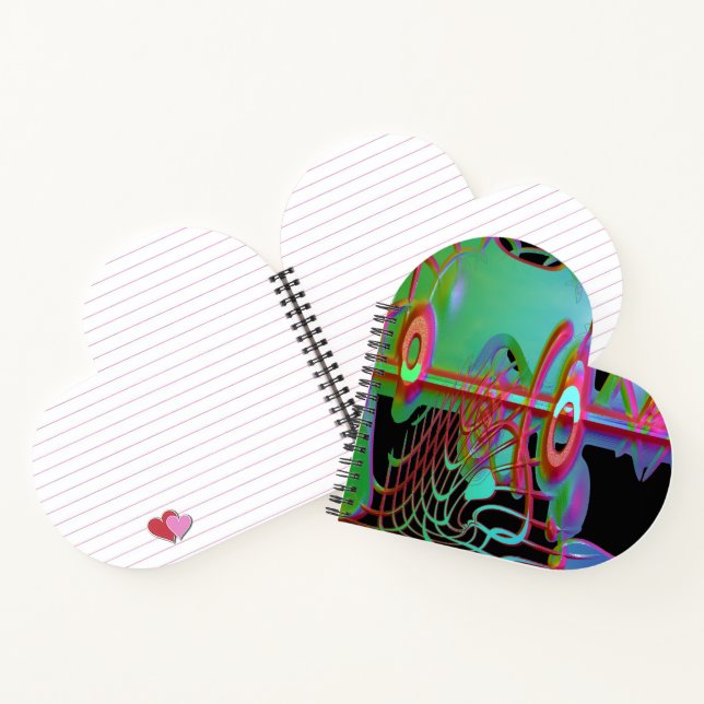 Abstrakte Zusammengehörigkeit Herzdesign Notebook Notizbuch (Innenseite)